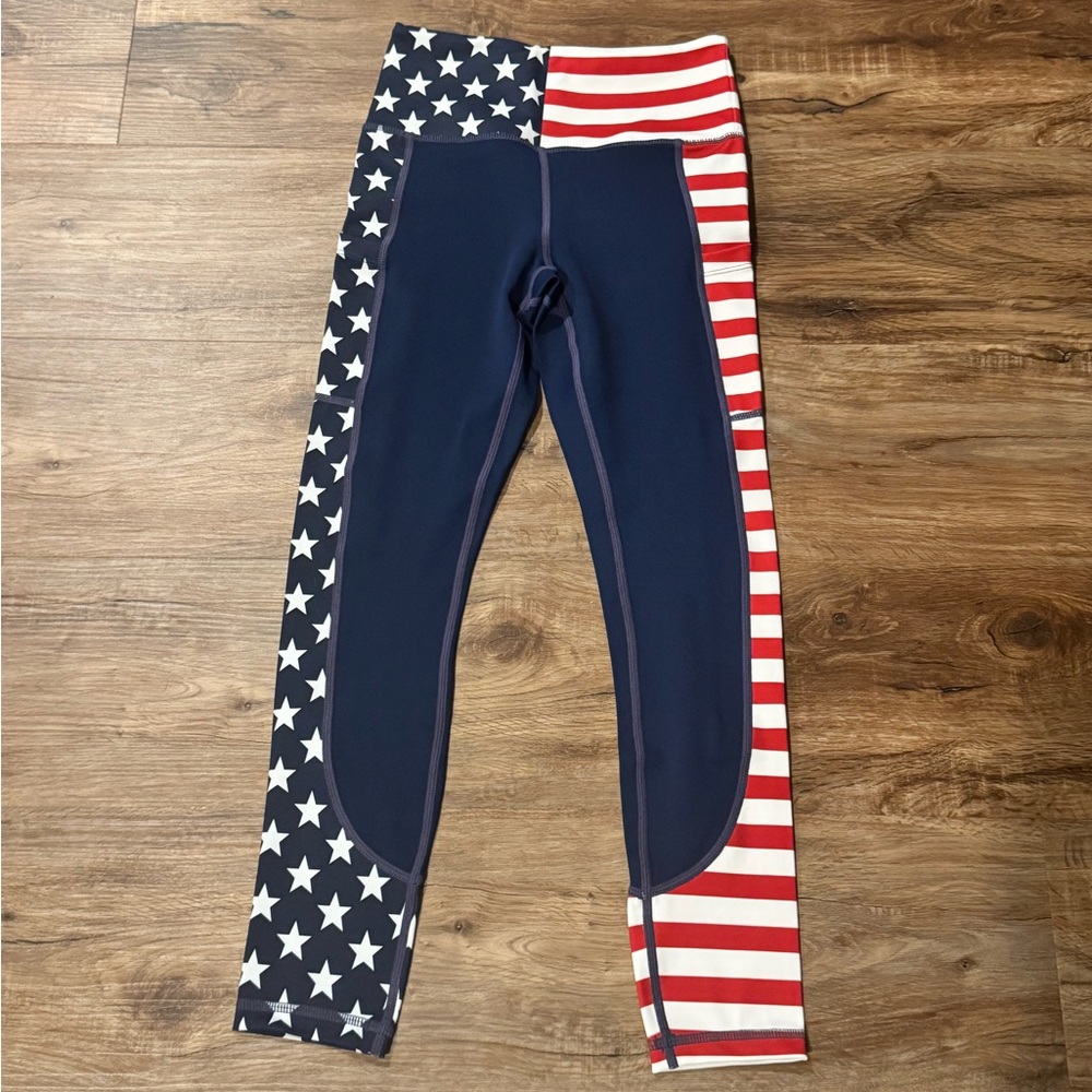 Curves & Combat Boots American Flag Athletic Leggings